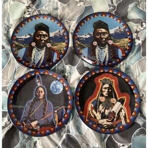 Set of 4 Vintage Native American The Bradford Exchange Multicolored plates